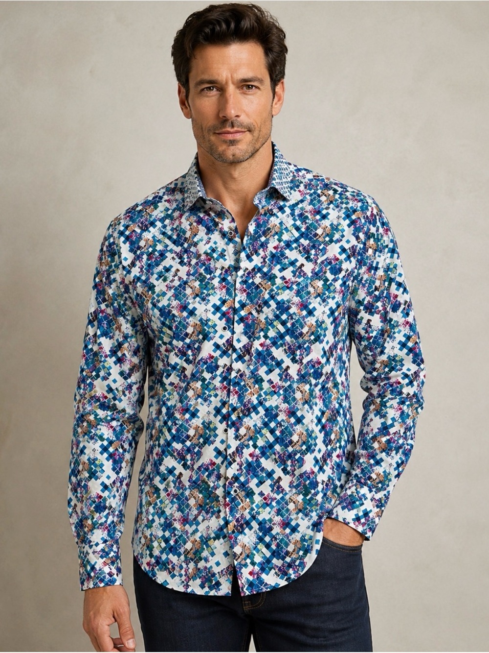 BNWOT Robert Graham Classic XL Geo Floral Button Down Shirt